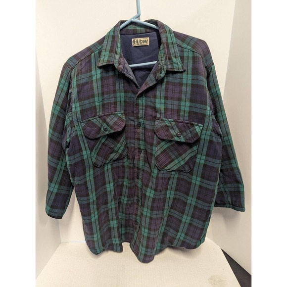 L.L. Bean Tops - Vintage LL Bean 3/4 Sleeve Quilted Flannel Shirt Jacket Made In USA